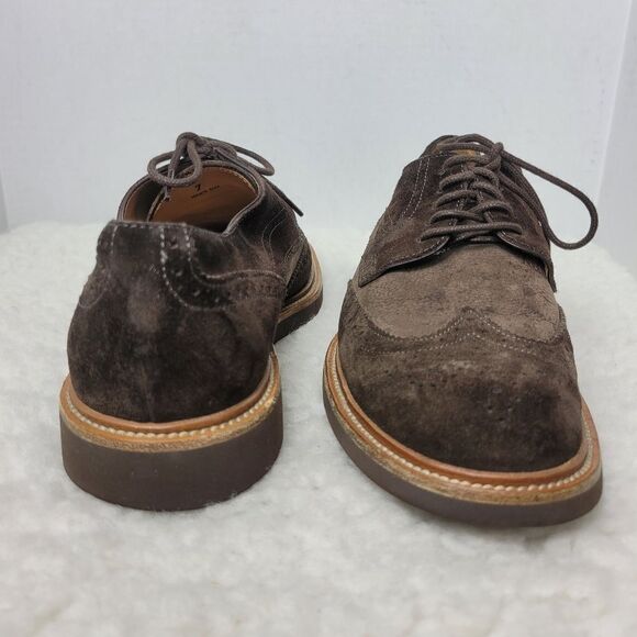Tod's Men's Size 7 Brown Suede Wingtip Shoes Vibram Soles - Picture 7 of 12